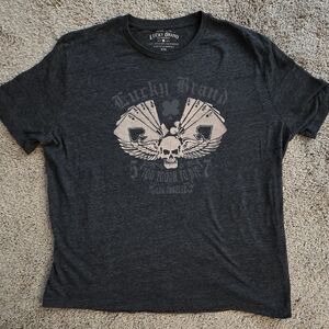 Lucky Brand Men's Charcoal Graphic Tee